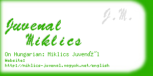 juvenal miklics business card